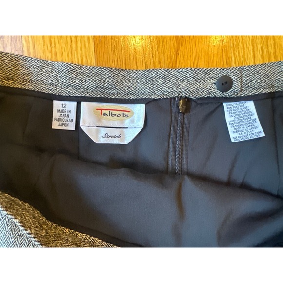 NWT Talbots Womens Pencil Skirt Gray Tweed Size 12 Silk / Wool Blend Orig $98 - Picture 3 of 5